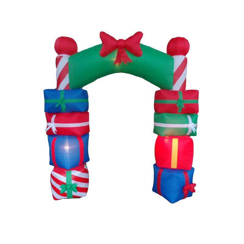 The Holiday Aisle Christmas Inflatable Gift Boxes Arch with Bow Tie